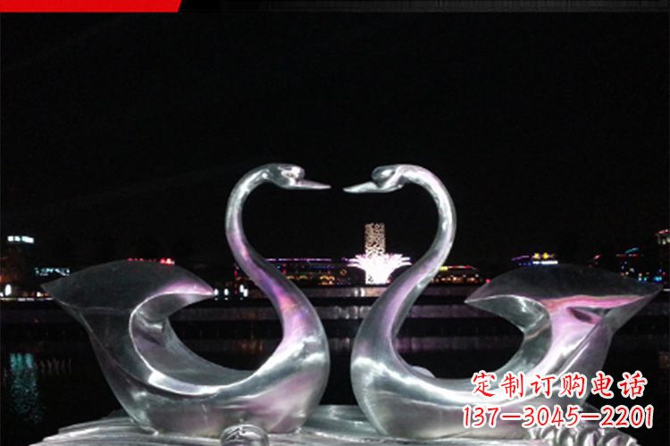 绵阳公园仿真不锈钢仙鹤雕塑
