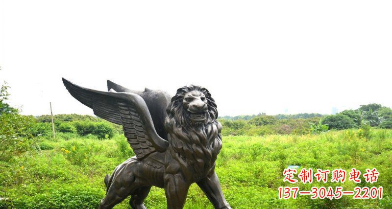 绵阳公园飞狮动物铜雕