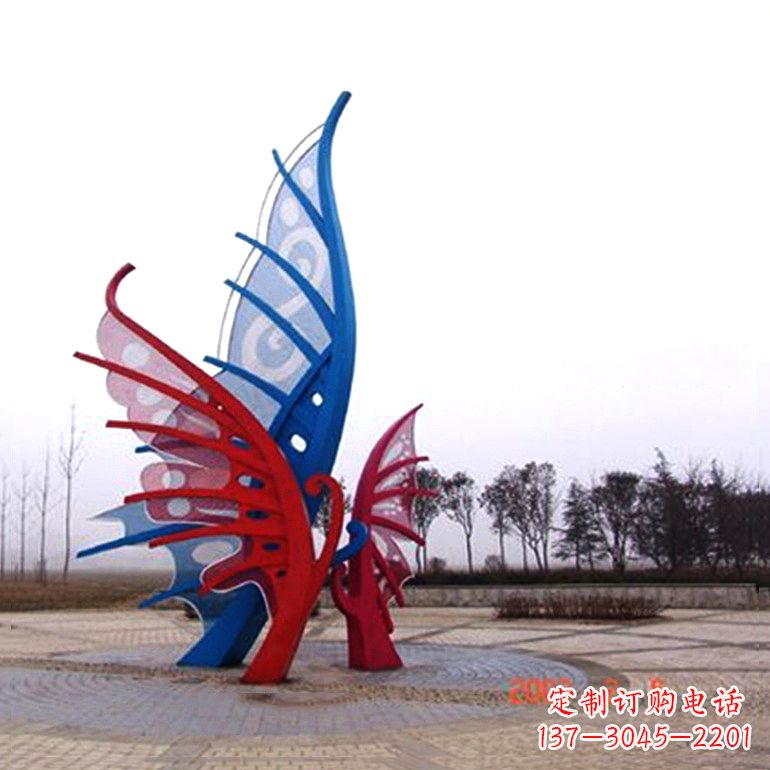 绵阳精美蝴蝶不锈钢景观雕塑