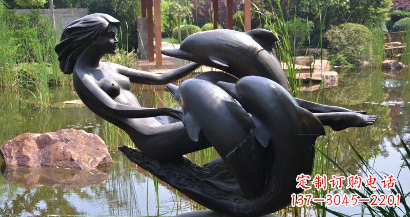绵阳唯美风格海豚铜雕