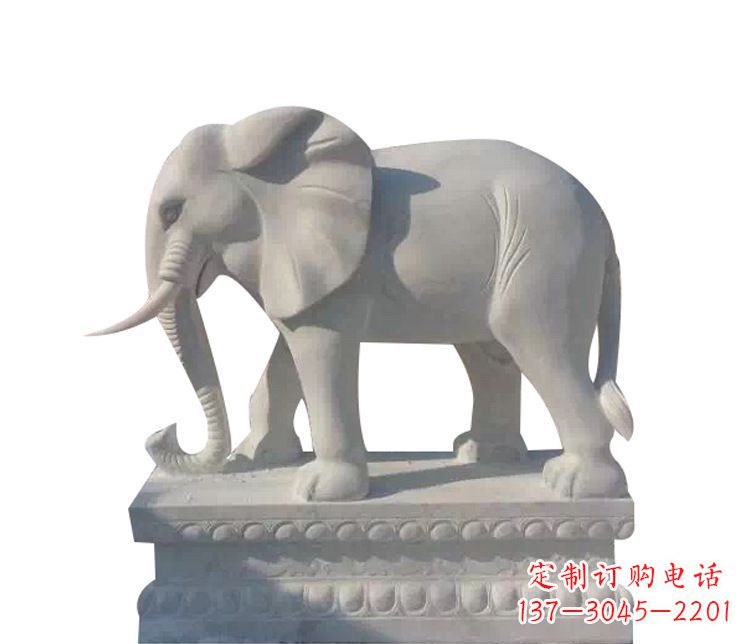 绵阳公园汉白玉大象动物石雕