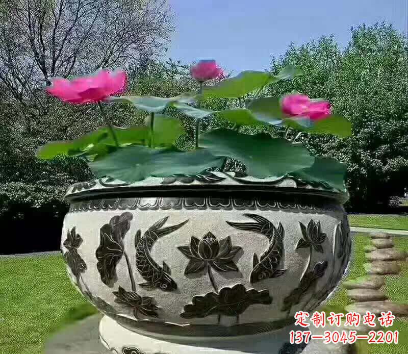 绵阳唯美鲤鱼水缸雕塑