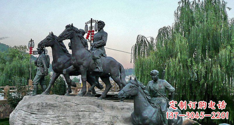 绵阳公园红军骑马景观铜雕