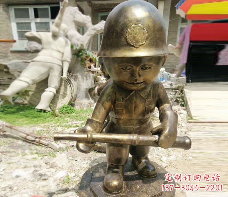 绵阳精致细腻的交通警察铜雕