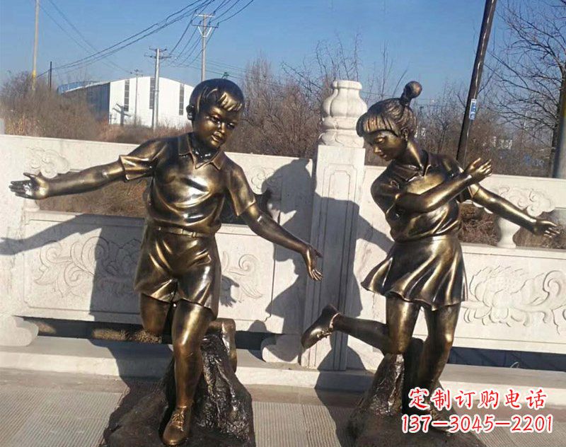 绵阳新颖花篮儿童铜雕