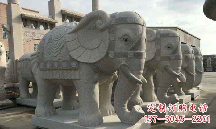 绵阳庄严雄伟的大象石雕