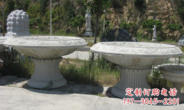 绵阳美轮美奂的大理石花盆雕塑