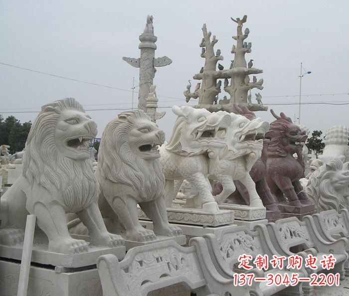 绵阳新中式金色狮子雕塑