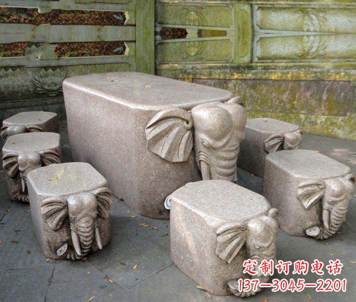 绵阳精美小象大理石雕塑
