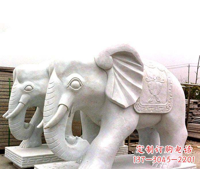 绵阳公园景观大理石招财大象石雕