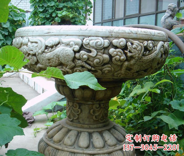 绵阳仿古花盆石雕艺术品