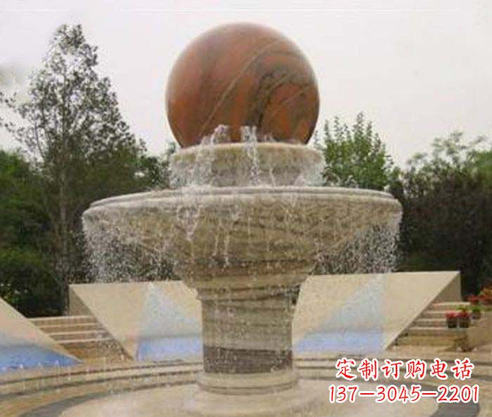 绵阳公园景观风水球喷泉石雕 (2)