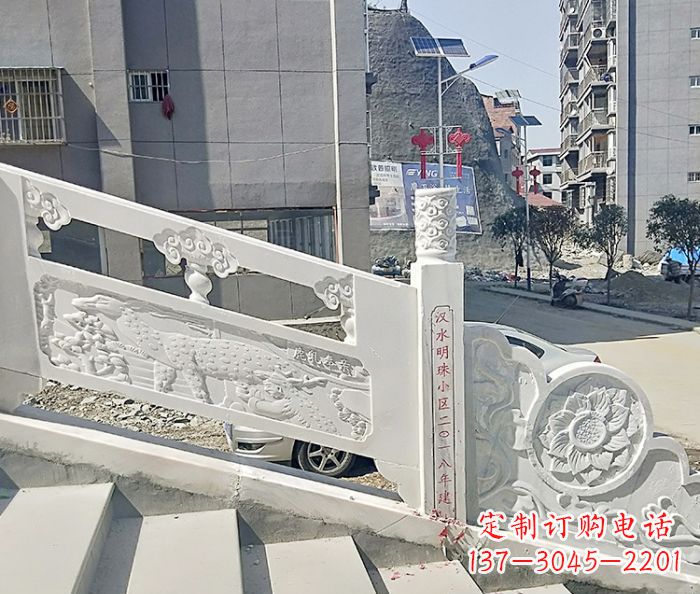 绵阳汉白玉石雕栏板,唯美园林装饰
