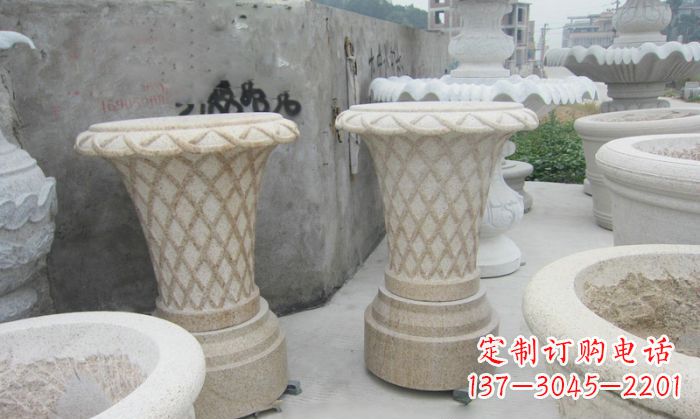 绵阳公园景观花篮式花盆石雕