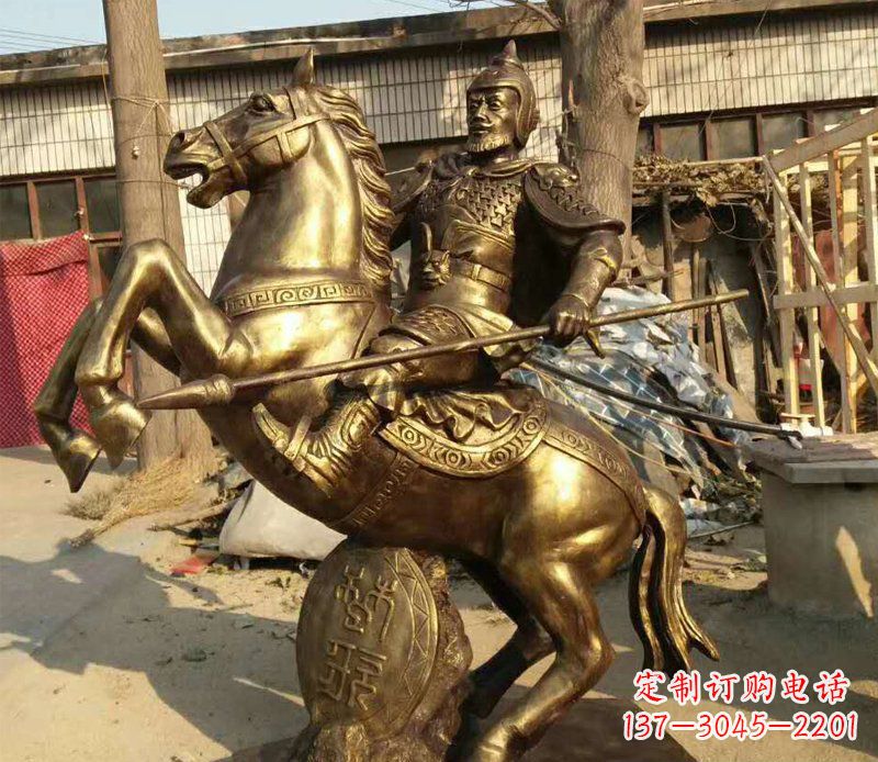 绵阳公园景观将军骑马铜雕