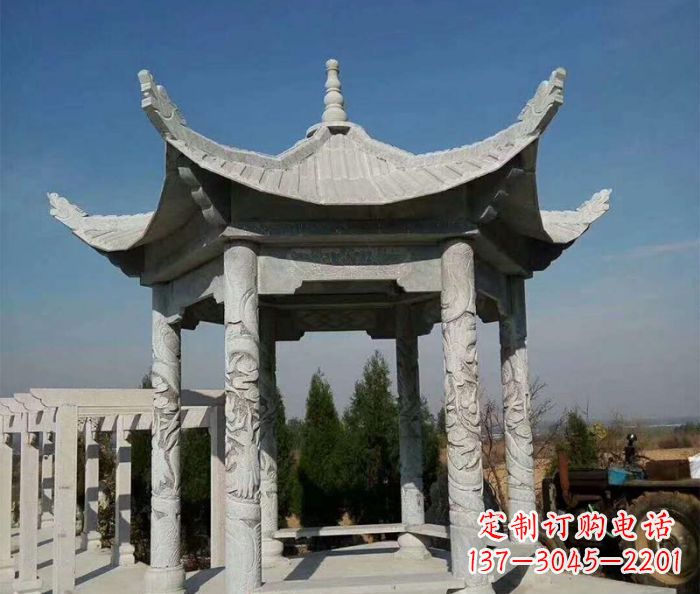 绵阳六角凉亭石雕精美雕塑