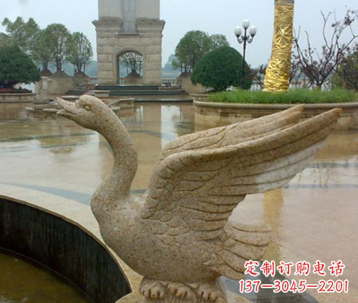 绵阳公园景观砂岩天鹅喷泉石雕