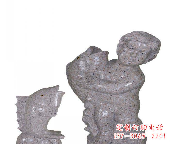 绵阳飘洒雕塑——公园景观石雕鱼喷泉
