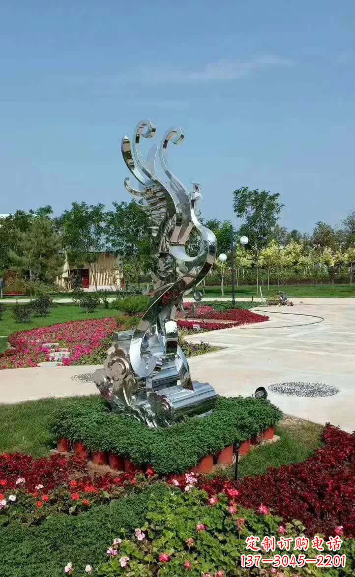 绵阳不锈钢凤凰雕塑,精美雕塑装饰公园