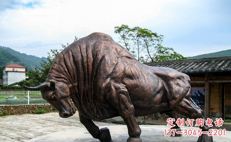 绵阳公园开荒牛动物铜雕