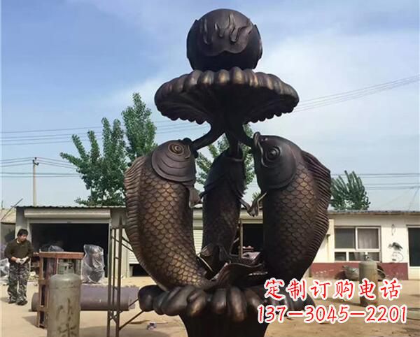 绵阳中领雕塑出品传统意象·鲤鱼铜雕