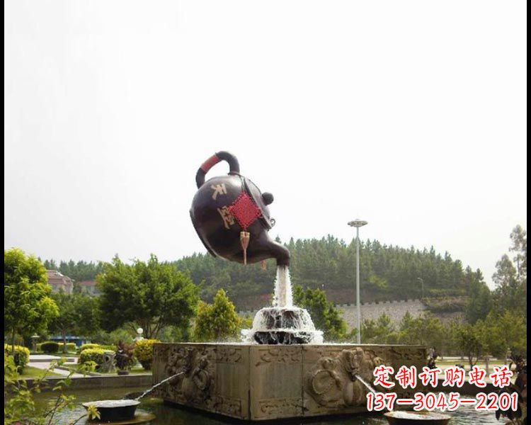 绵阳传统工艺茶壶铜雕