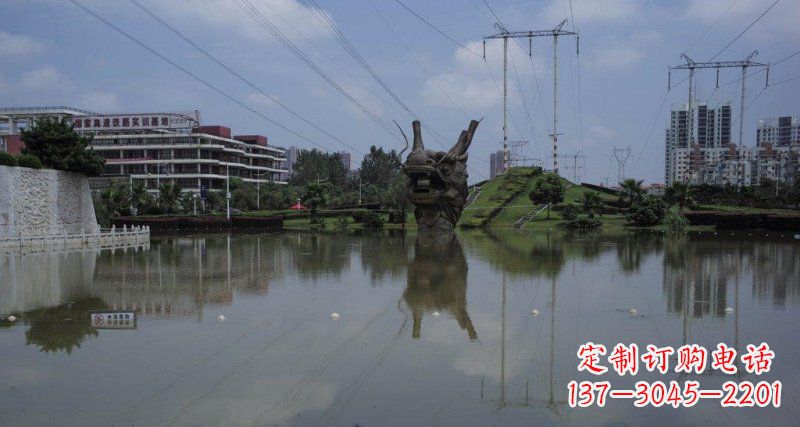 绵阳公园龙头景观铜雕