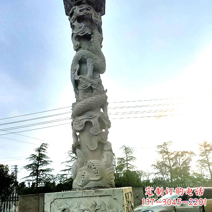 绵阳公园龙柱石雕