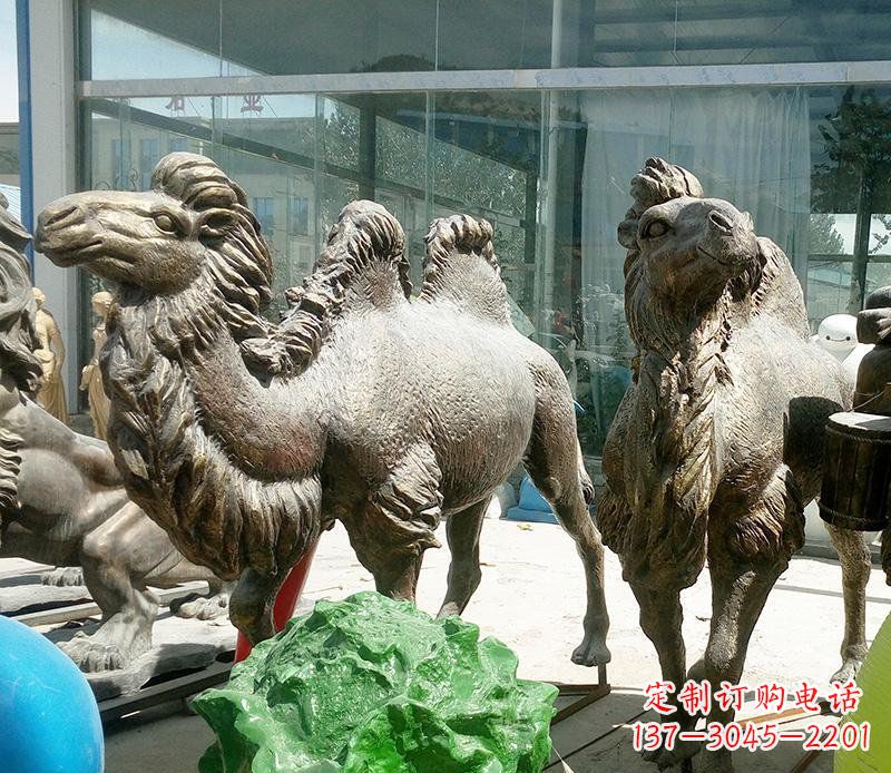 绵阳公园骆驼动物铜雕 (2)