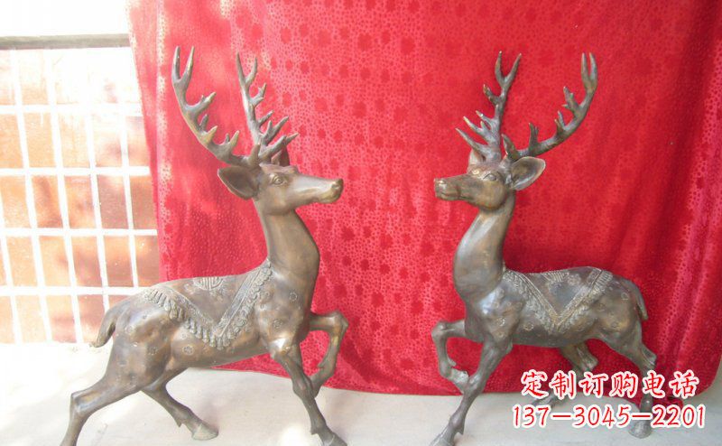 绵阳精美的梅花鹿铜雕