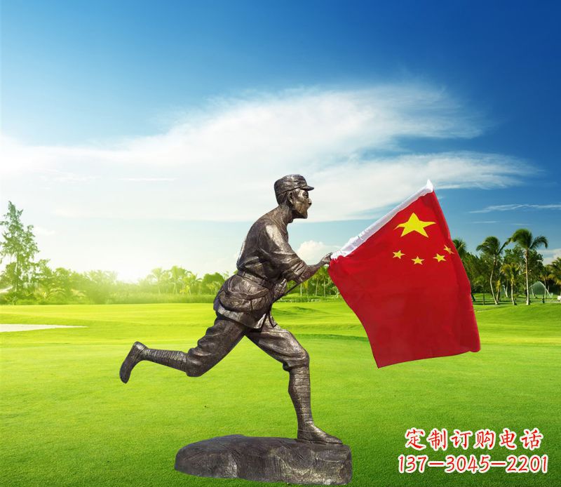 绵阳精美国旗铜雕