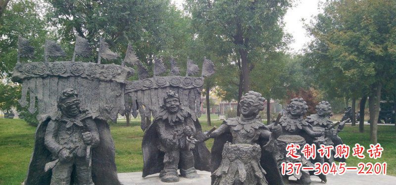 绵阳领雕塑扭秧歌老人铜雕