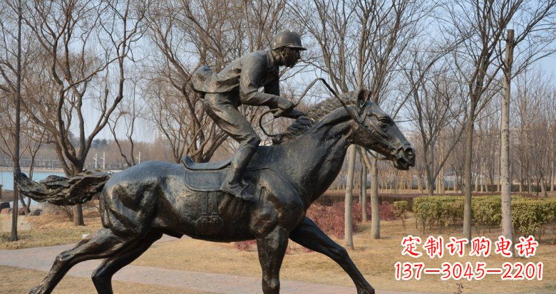 绵阳骑马小品铜雕一件完美的艺术精品