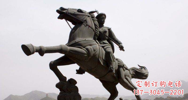 绵阳公园骑马的西方人物景观铜雕
