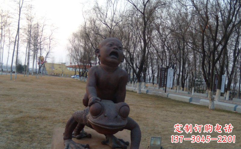 绵阳中领雕塑铸造的可爱萌趣青蛙铜雕