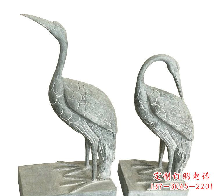 绵阳完美纯手工雕刻青石仿古丹顶鹤石雕