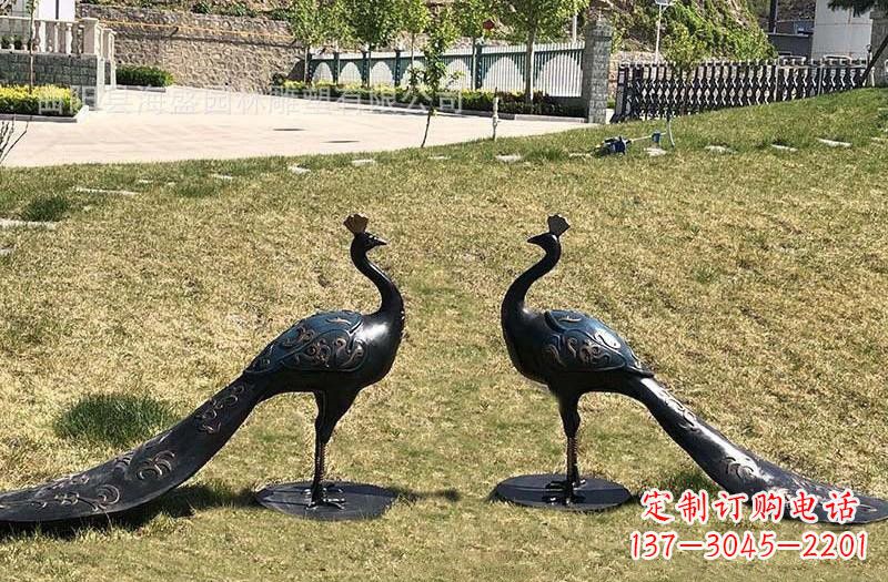 绵阳公园青铜孔雀雕塑