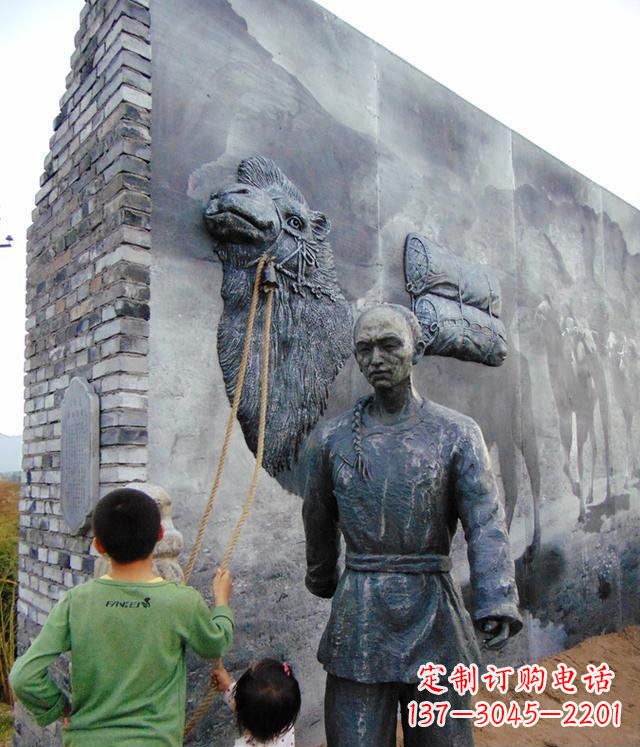 绵阳清朝人物骆驼雕塑