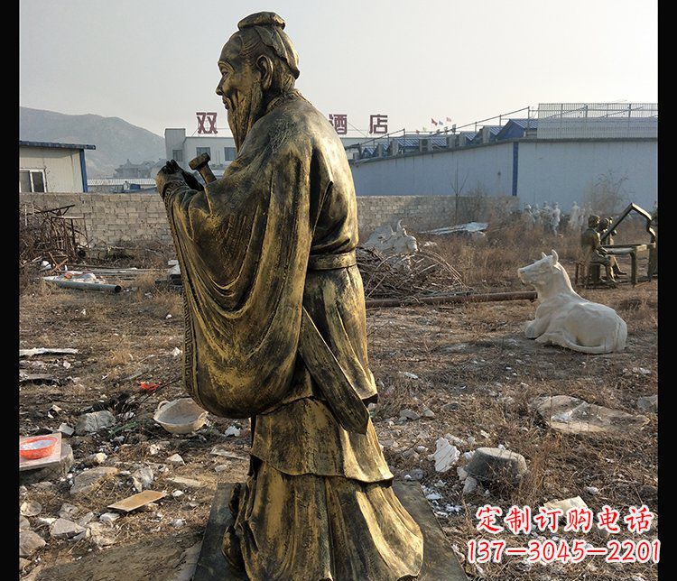 绵阳铜铸孔子雕塑,传承中华民族精神文化