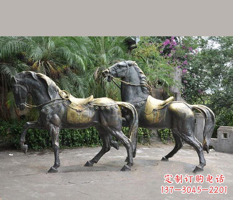 绵阳3米大型精美纯铜马鞍雕塑