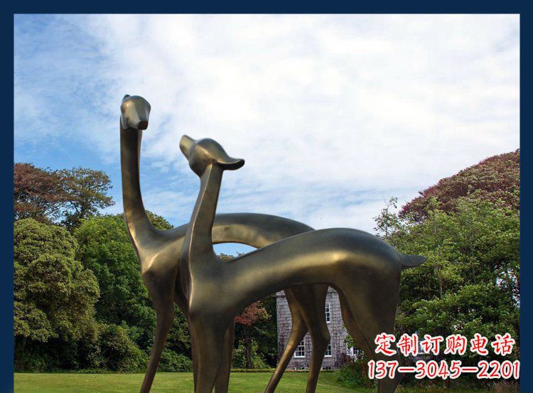 绵阳 优雅铜鹿风格雕塑