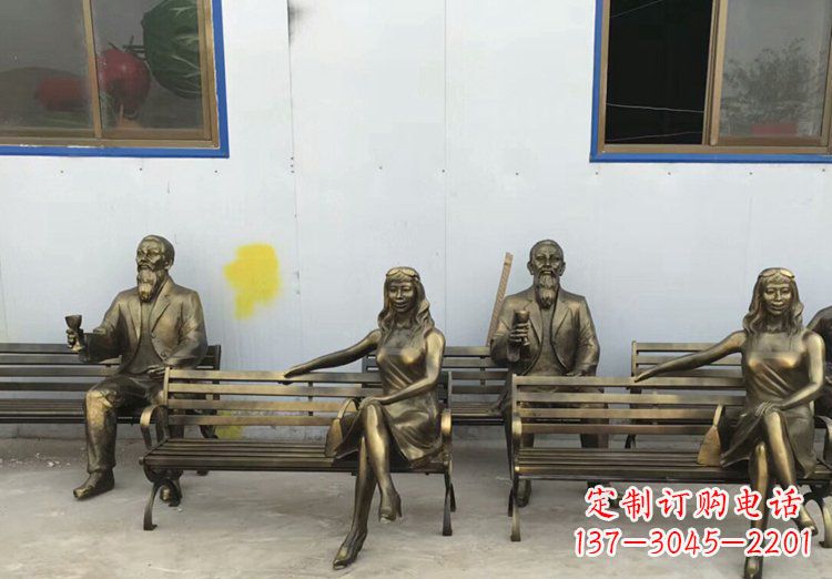 绵阳唯美女性铜雕美女长椅