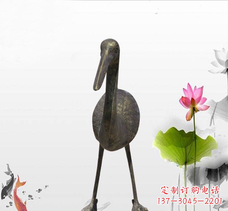 绵阳公园铜雕仙鹤动物雕塑