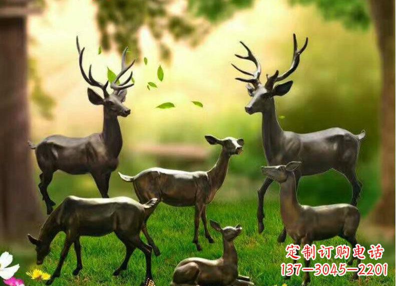 绵阳公园铜雕阳光小鹿动物雕塑