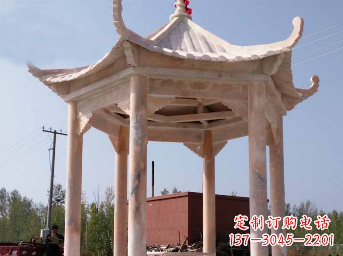绵阳红六角凉亭雕塑