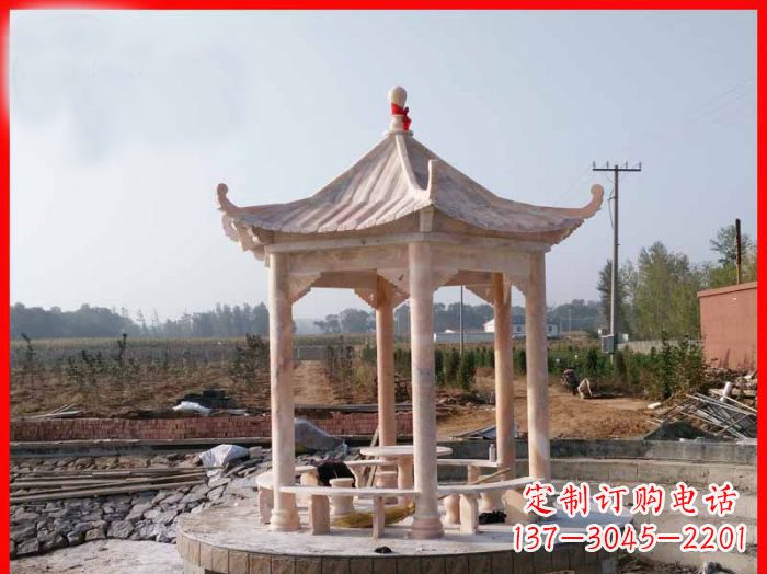 绵阳享受晚霞红,迎接舒适凉亭雕塑