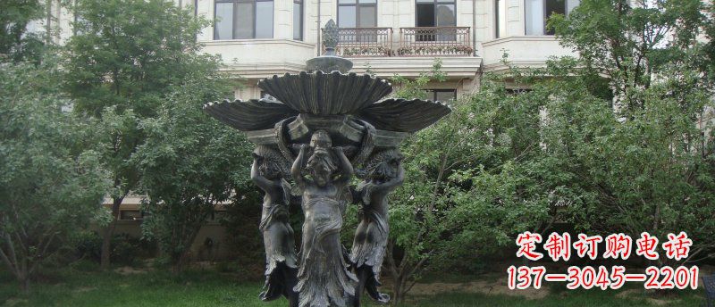 绵阳公园西方人物喷泉景观铜雕