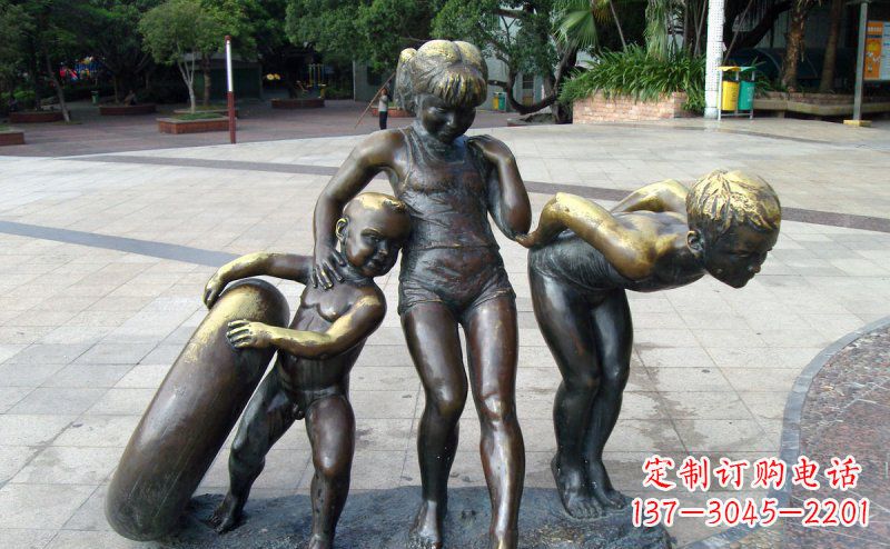 绵阳浪漫情怀小孩铜雕