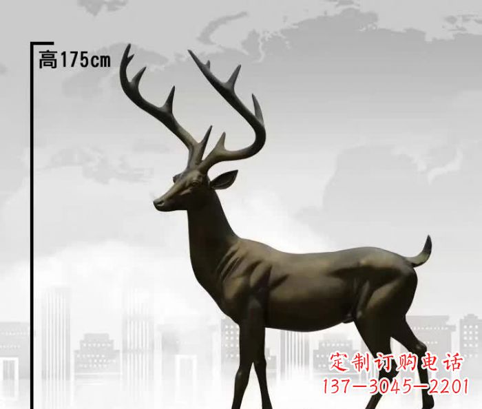 绵阳精美的铜制公园小鹿雕塑