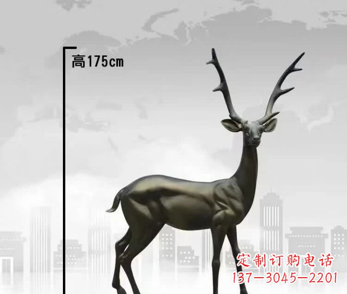 绵阳精致优雅的铜制公园小鹿雕塑